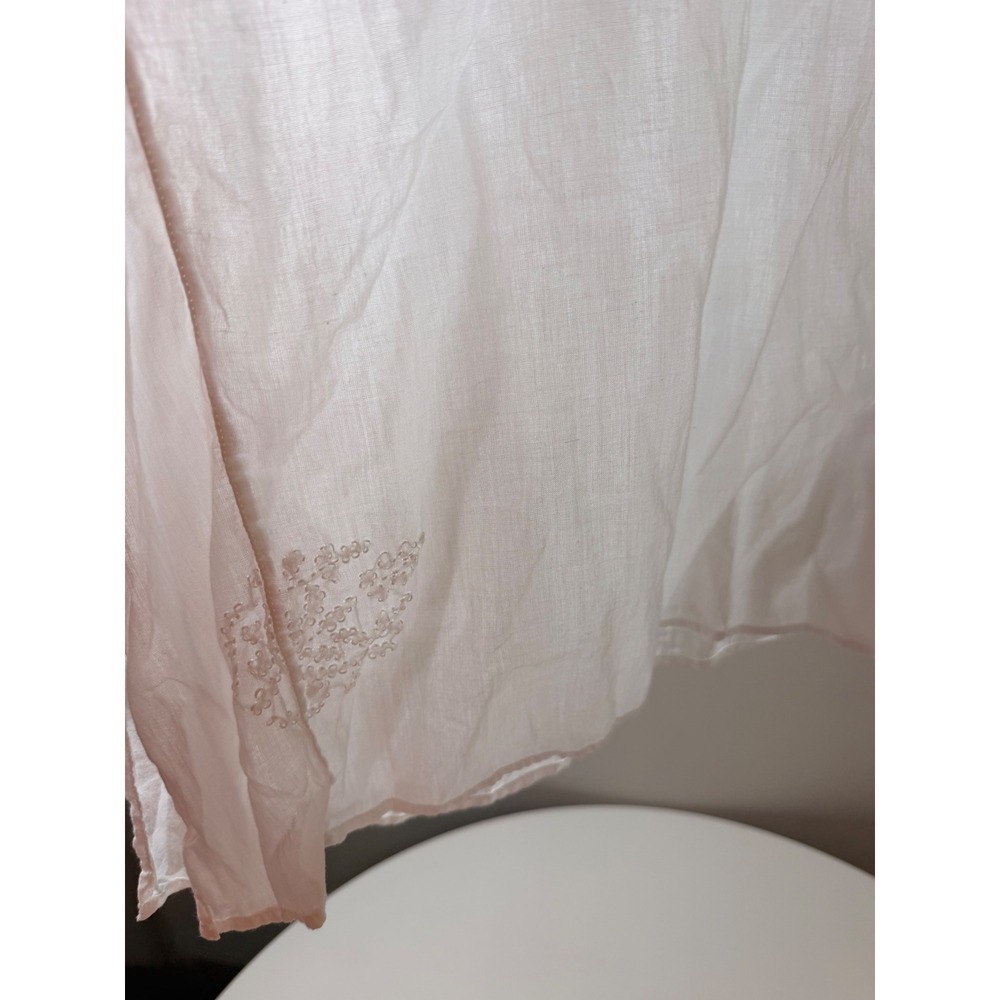 TAD‎ Tunic Women XL White Excellent Embroidered Henley Boho Long Sleeve Blouse - Picture 5 of 9